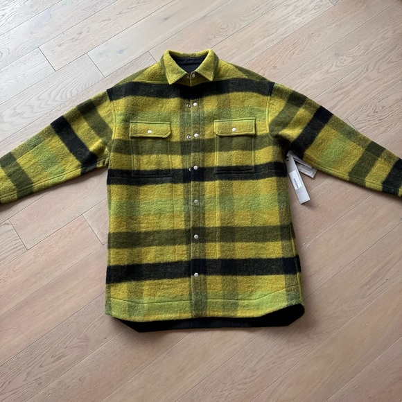 Rick Owens plaid-check virgin-wool shirt jacket Medium